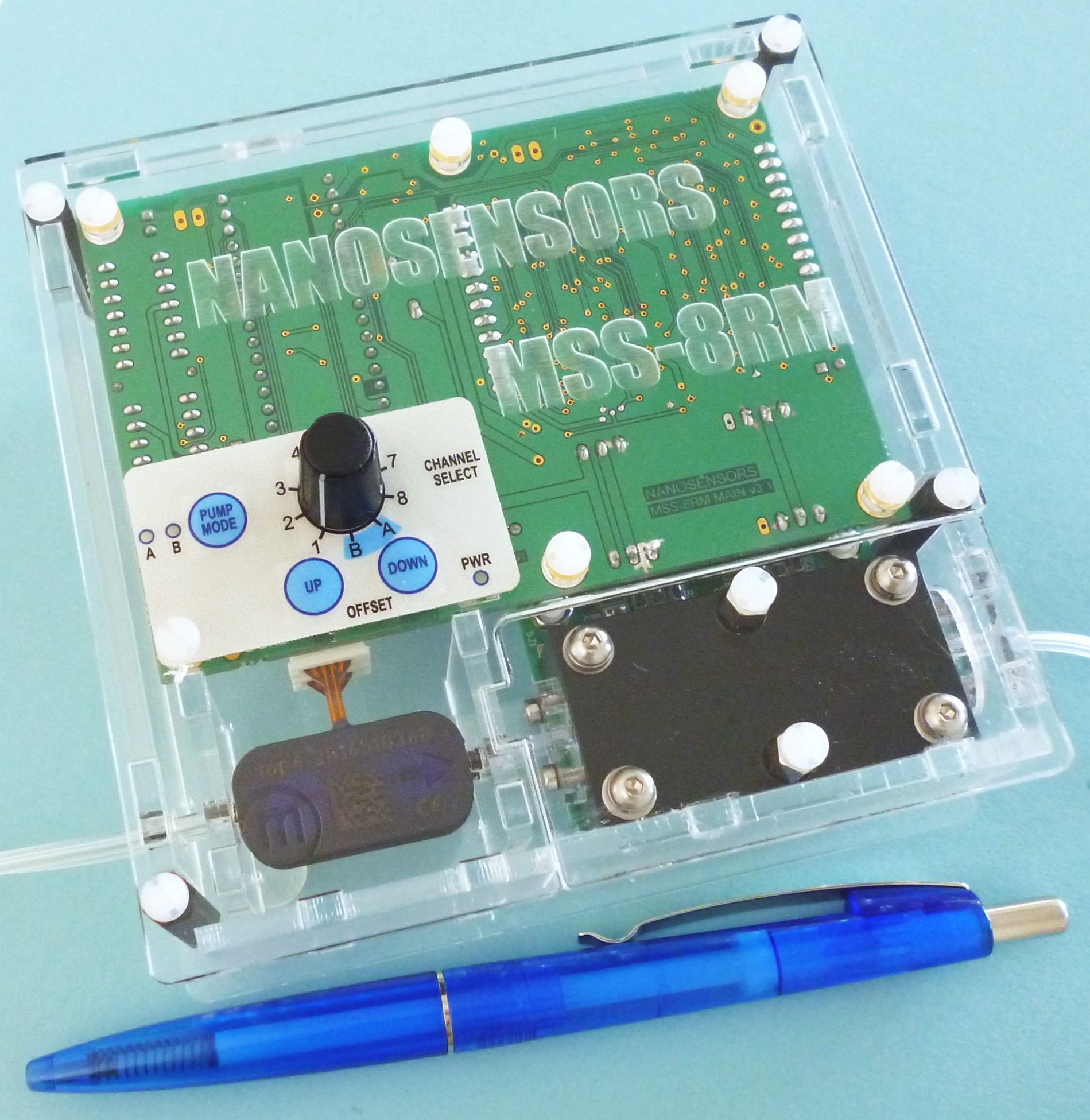 NANOSENSORS™ MSS 8 Channel Readout Module SD-MSS-8RM top view